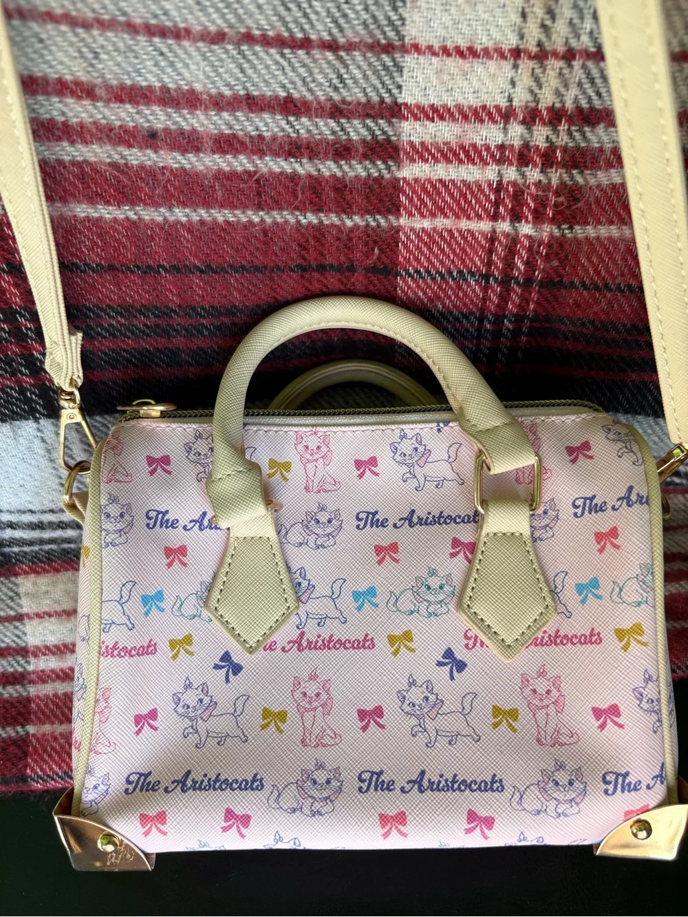 Pink gold Disney Classics Aristocats Crossbody mini bag kids purse allover Cats